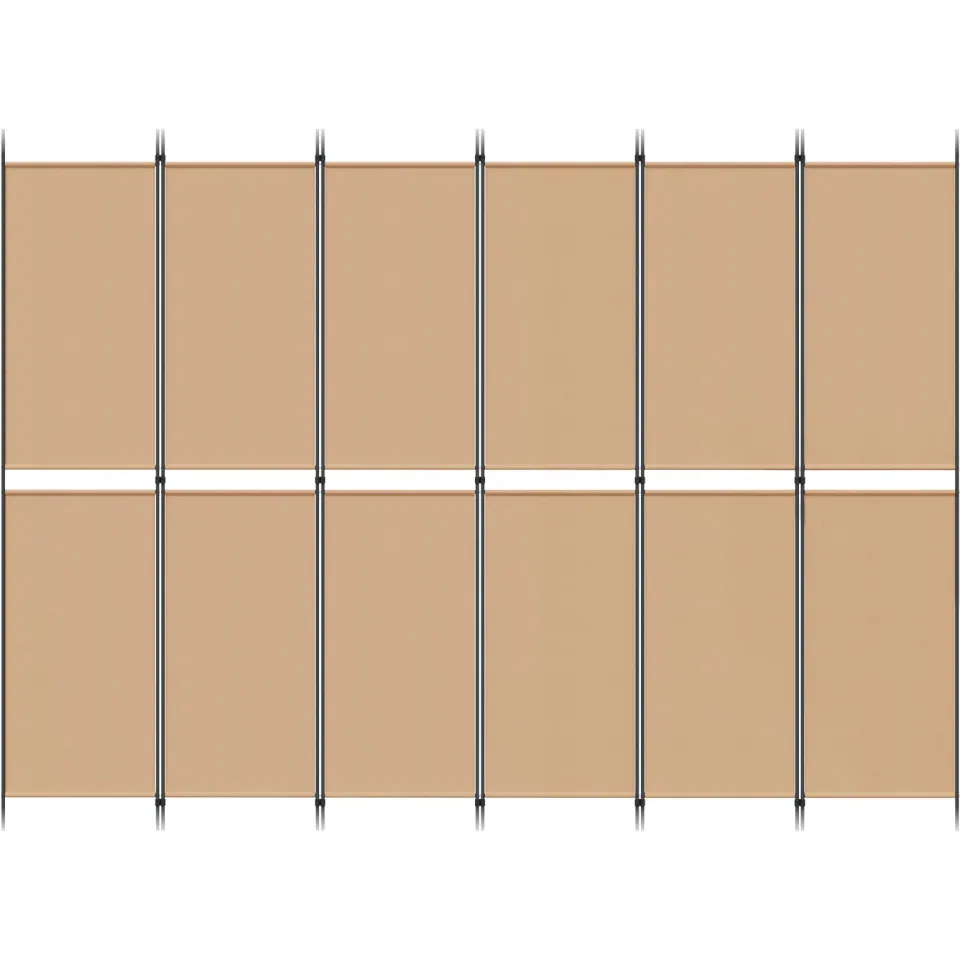vidaXL 6-Panelen Kamerscherm Beige 300 x 220 cm Stof, foto 4