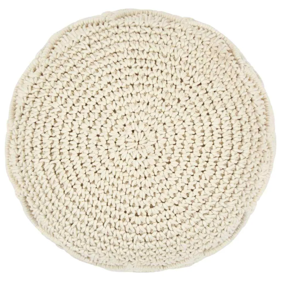 vidaXL Poef macramé handgemaakt 45x30 cm katoen beige, foto 2
