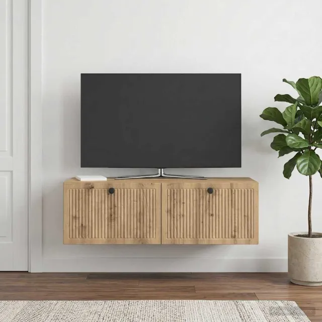 vidaXL Wandbeugel TV-kast 98 x 41 x 30 cm Artisanaal eiken, foto 2