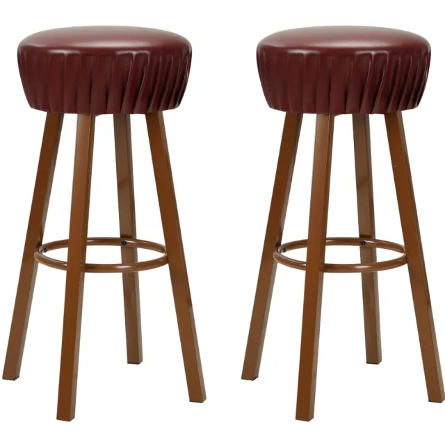 vidaXL Barstoelen 2 st kunstleer bruin