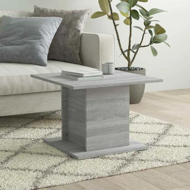 vidaXL Salontafel 55,5x55,5x40 cm bewerkt hout grijs sonoma eikenkleur, foto 2