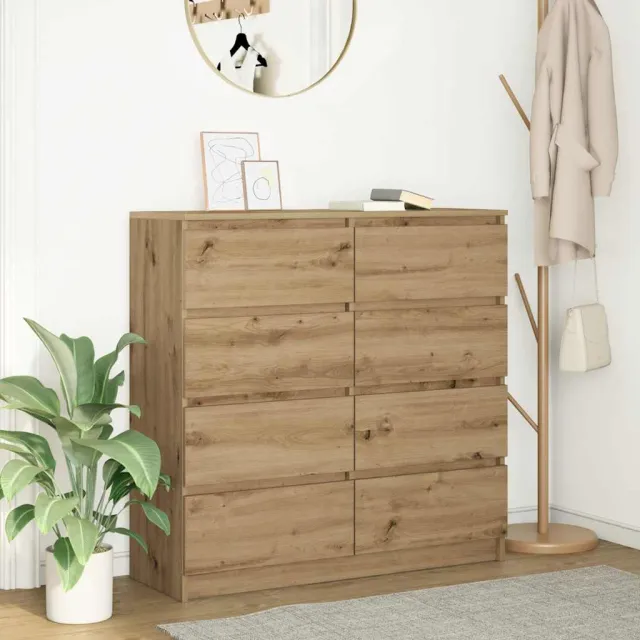 vidaXL Dressoir 100x35x99 cm bewerkt hout artisanaal eikenkleurig Bruin