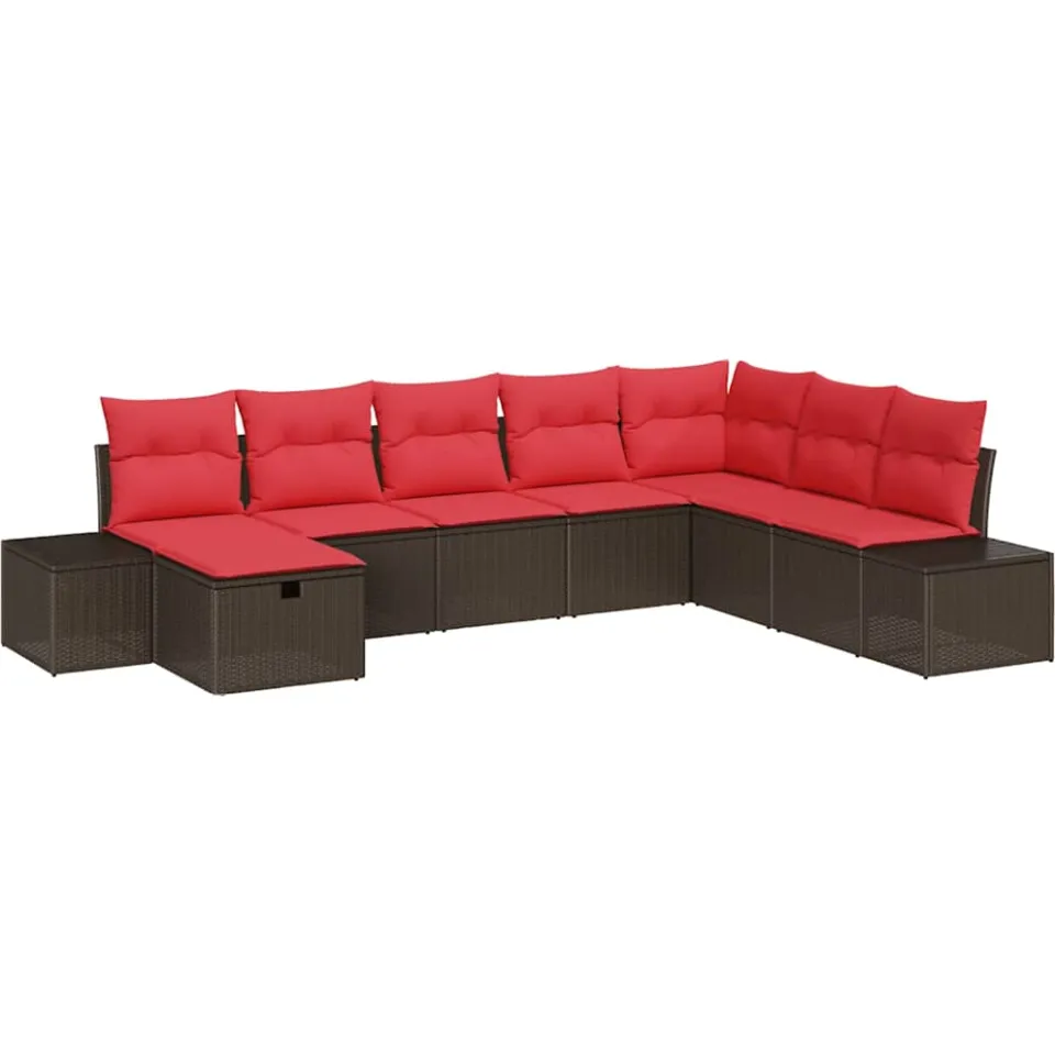 vidaXL Tuin Sofa Set 8 st Bruin poly rattan