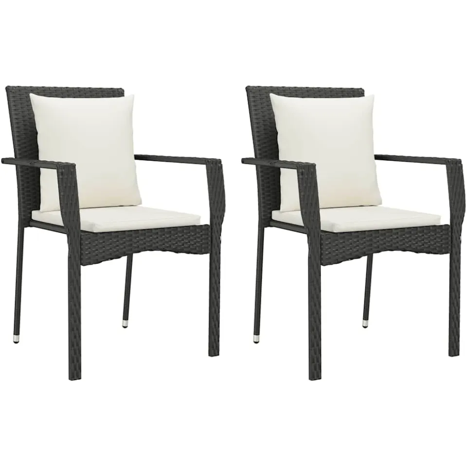 vidaXL 9-delige Tuinset poly rattan zwart