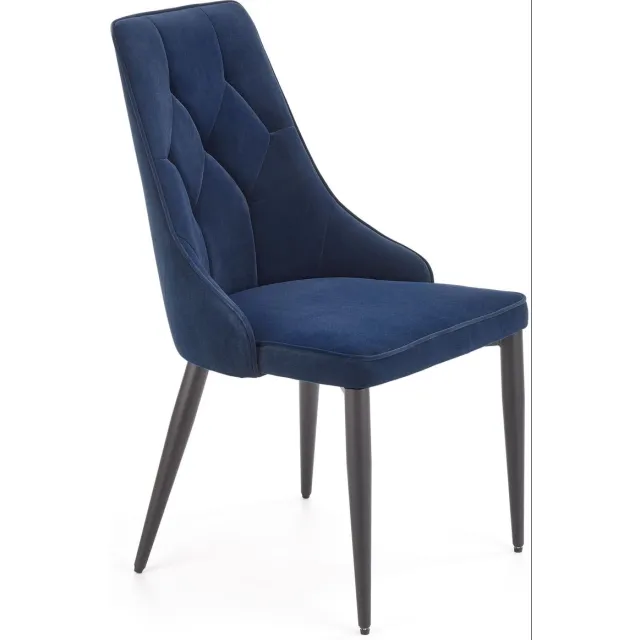Luxury4Home FABRO W133 - Eetkamerstoel - Elegant - Blauw - Velours Blauw;Zwart
