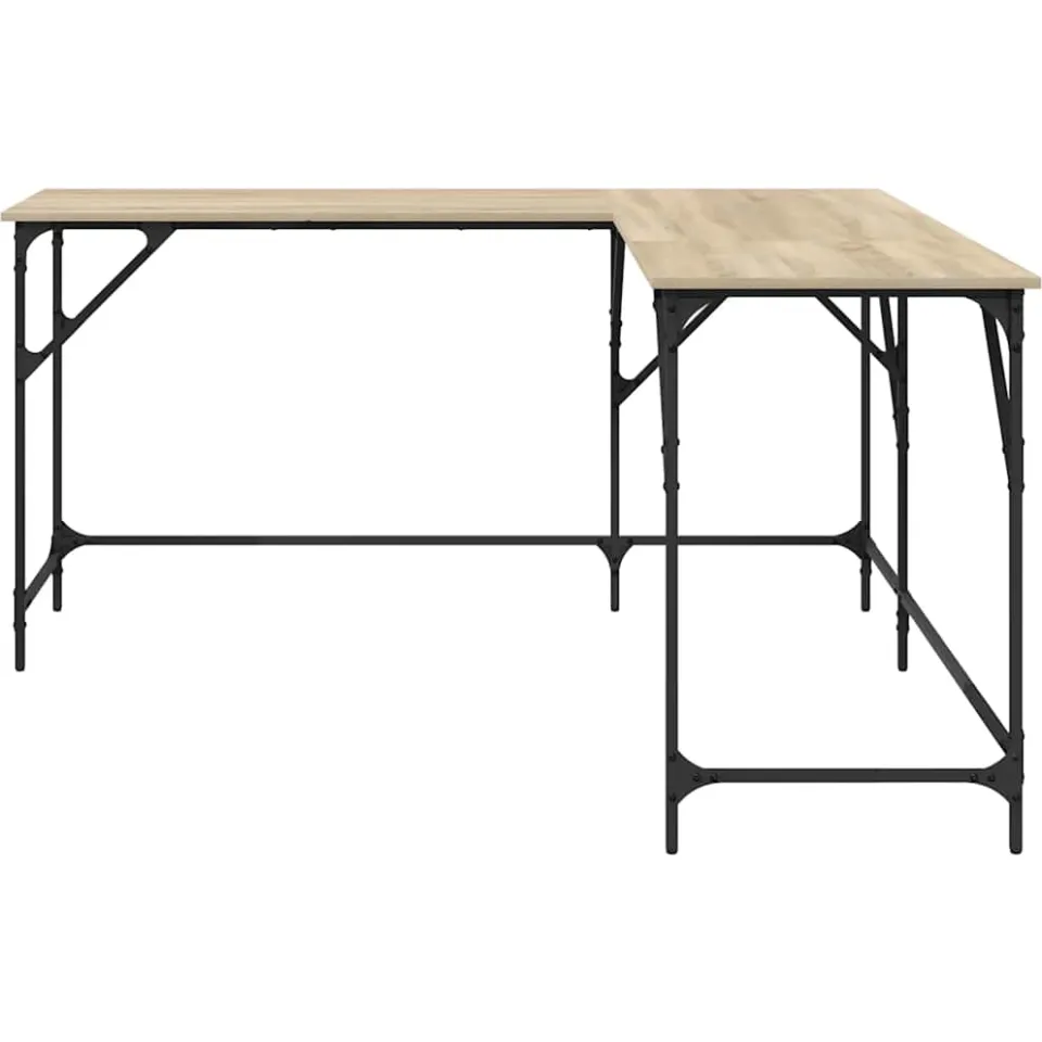 vidaXL Bureau 149x149x75 cm bewerkt hout sonoma eikenkleurig, foto 3
