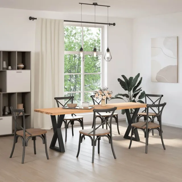 vidaXL Eettafelpoten 2 st 50x(72-73,3) cm staal zwart