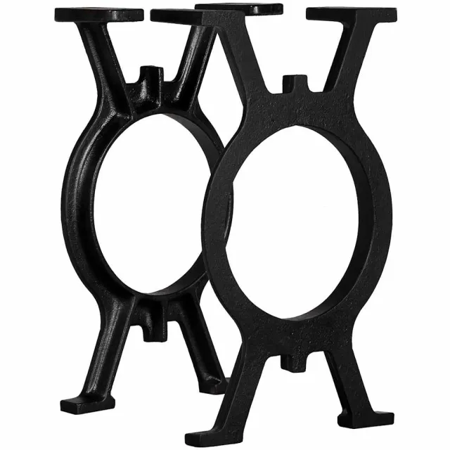 vidaXL Bankpoten 2 st O-frame gietijzer Zwart