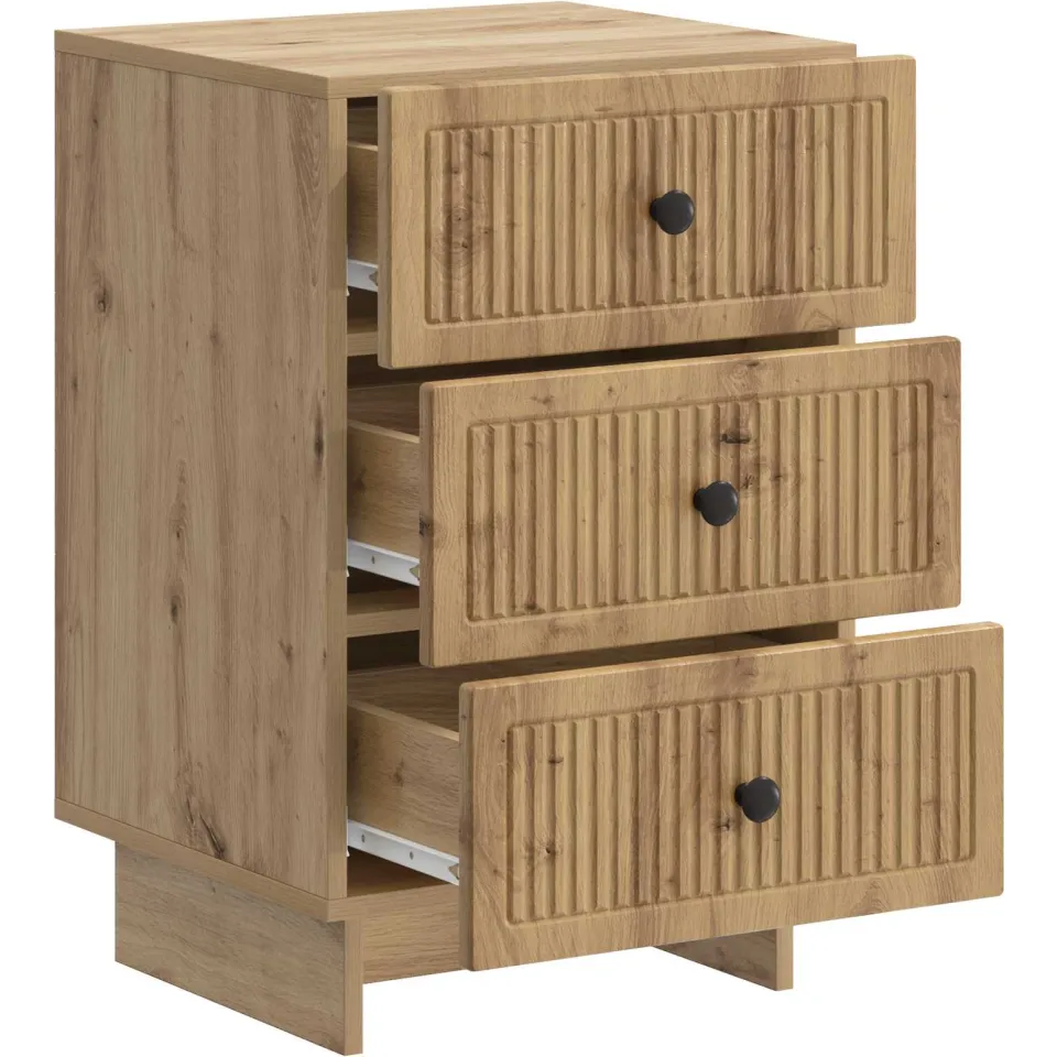 vidaXL Nachtkastje Artisanaal eiken 43 x 41 x 66,5 cm Bewerkt hout, foto 3
