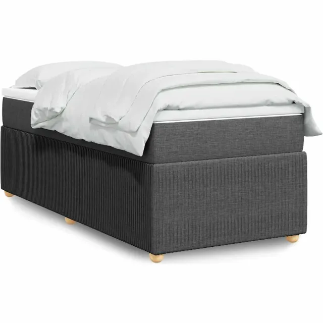 vidaXL Boxspring met matras stof donkergrijs 90x200 cm grijs