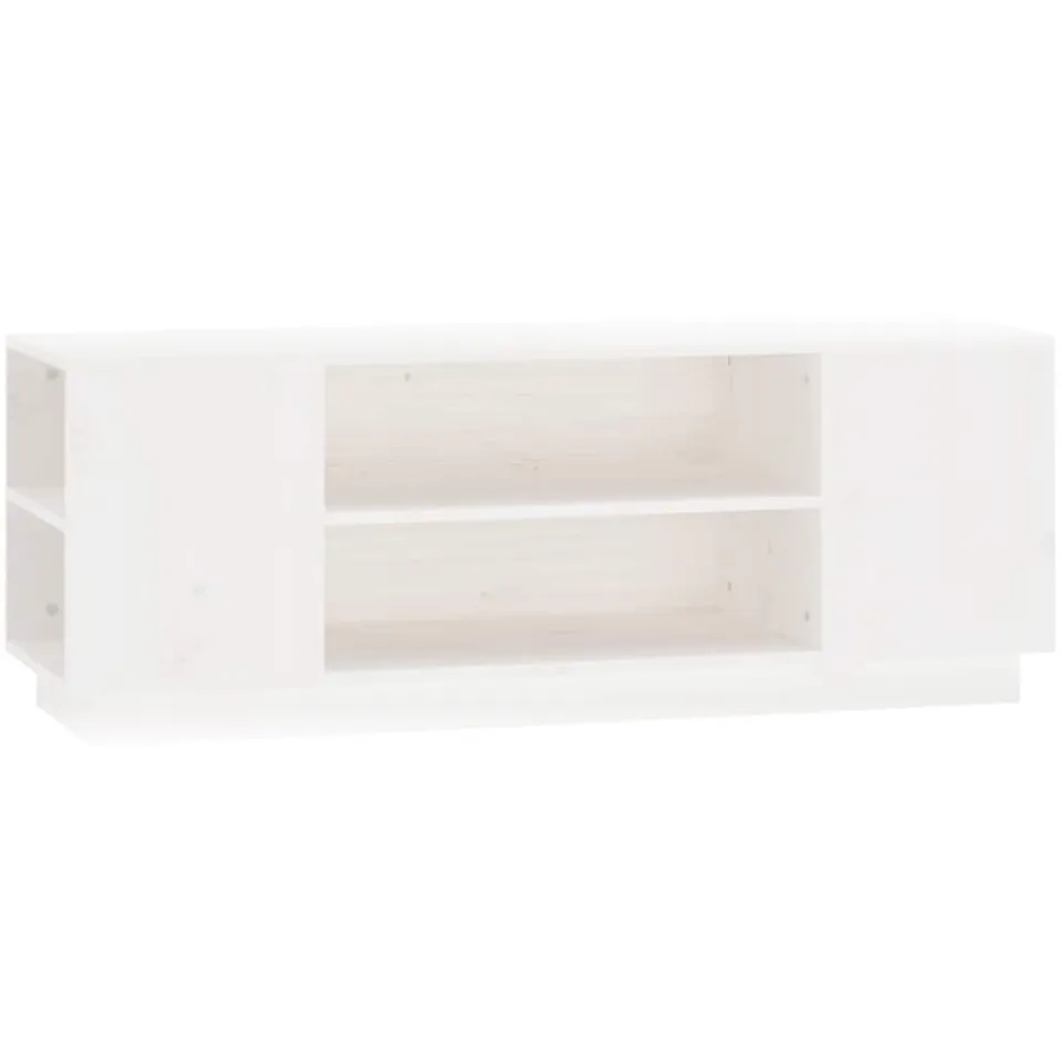 vidaXL Tv-meubel 110x35x40,5 cm massief grenenhout wit