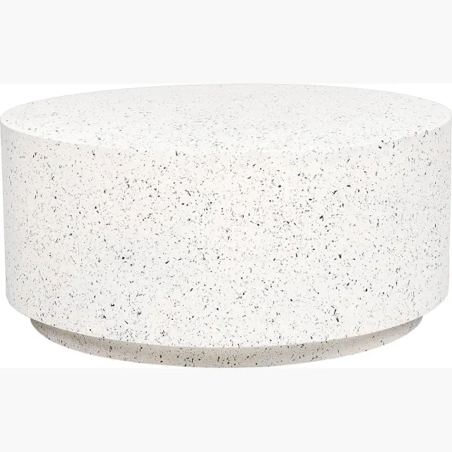 Beliani TREZZO - Salontafel - Terrazzo/Wit - Lichtbeton