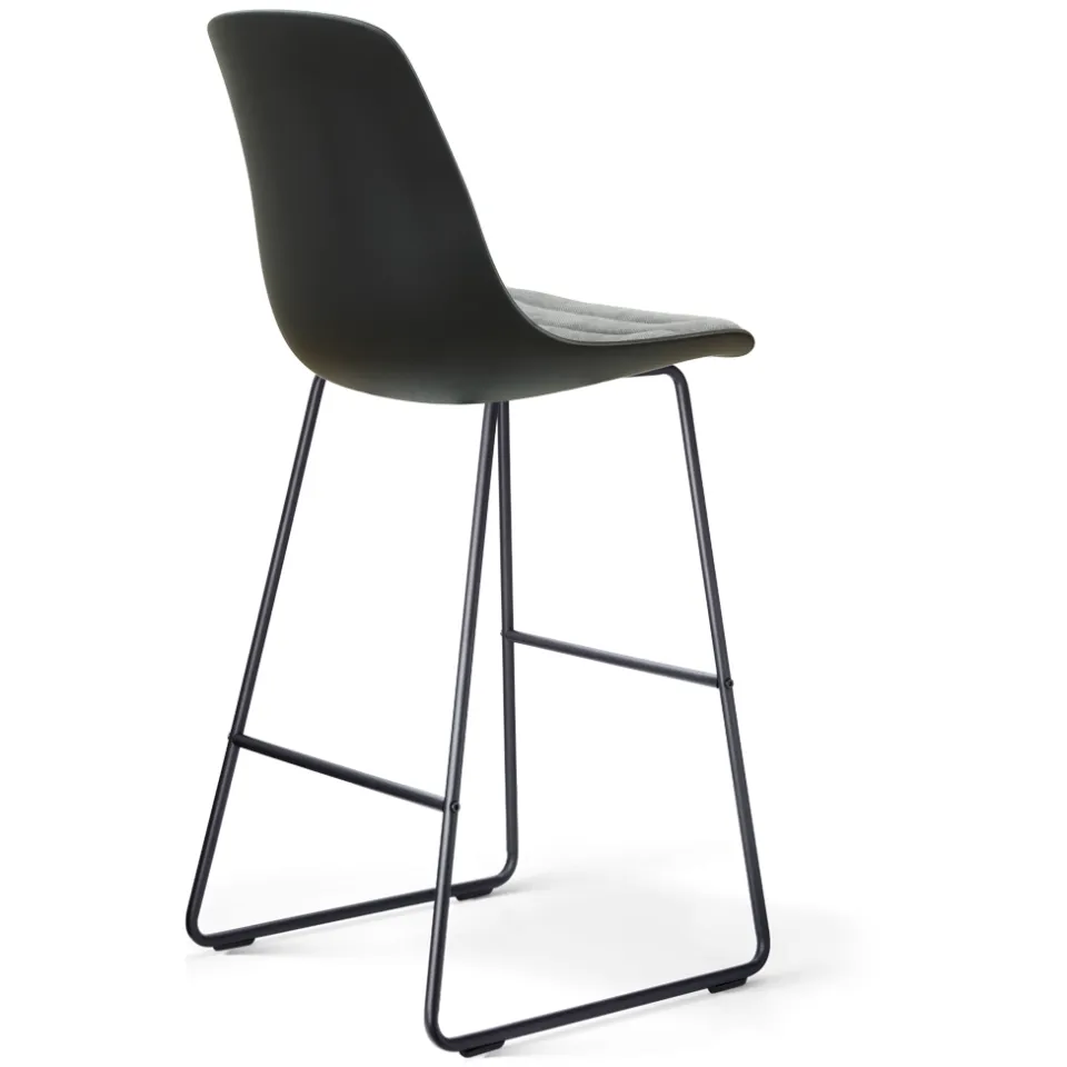 Nolon Nino-Liv barkruk zwart met zeegrijs zitkussen - zwart onderstel - 75 cm, foto 3