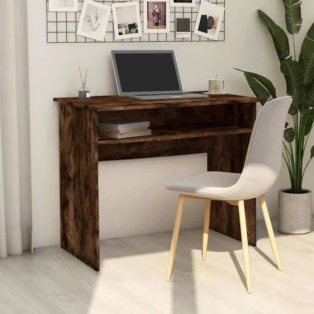 vidaXL Bureau 90x50x74 cm bewerkt hout gerookt eikenkleurig Bruin