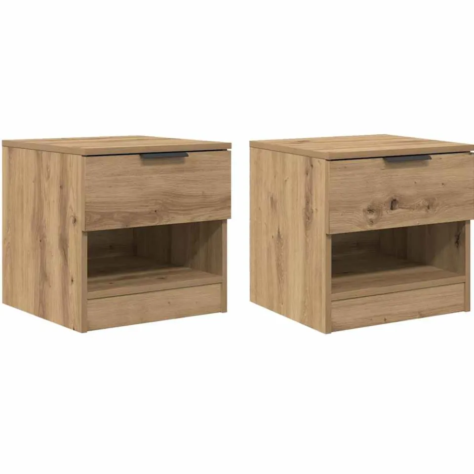 vidaXL Bed kast 2 st Artisan Eiken 40 x 39 x 40cm Bewerkt hout, foto 3