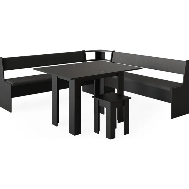 Vicco Roman Hoekbankgroep – 210 x 210 cm met tafel Zwart
