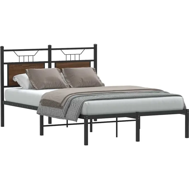 vidaXL Bedframe zonder matras bewerkt hout bruin eikenkleur 120x190 cm