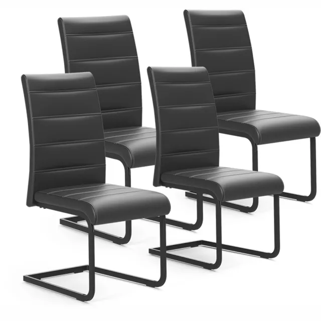 Vicco Sledestoel Salvo, Zwart/Zwart, Set van 4