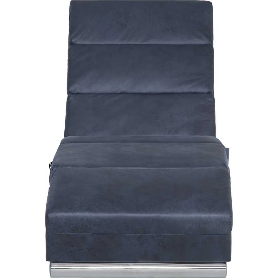 vidaXL Massage chaise longue kunstsuède grijs