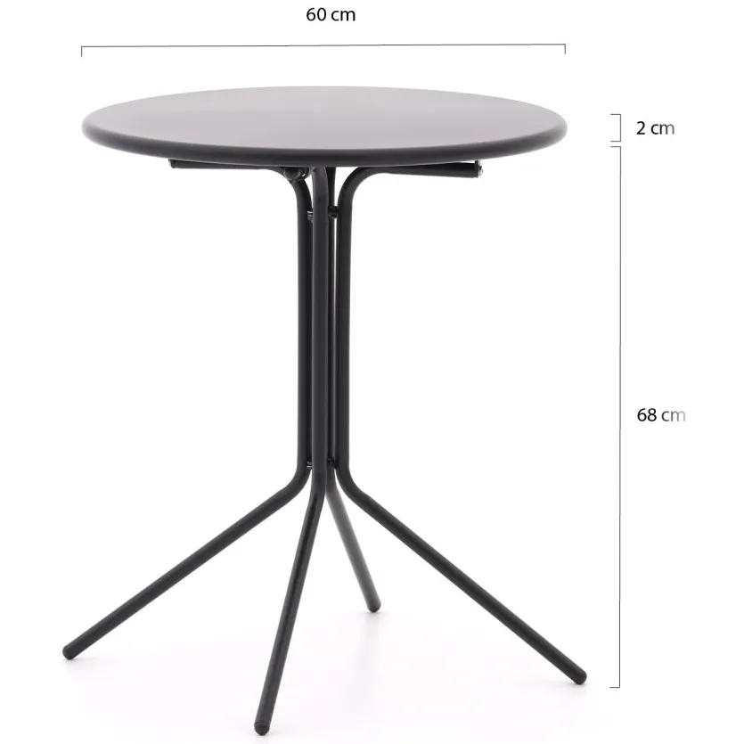 Forza Furniture Forza Aziano klaptafel ø 60cm (h:70cm) zwart, foto 2