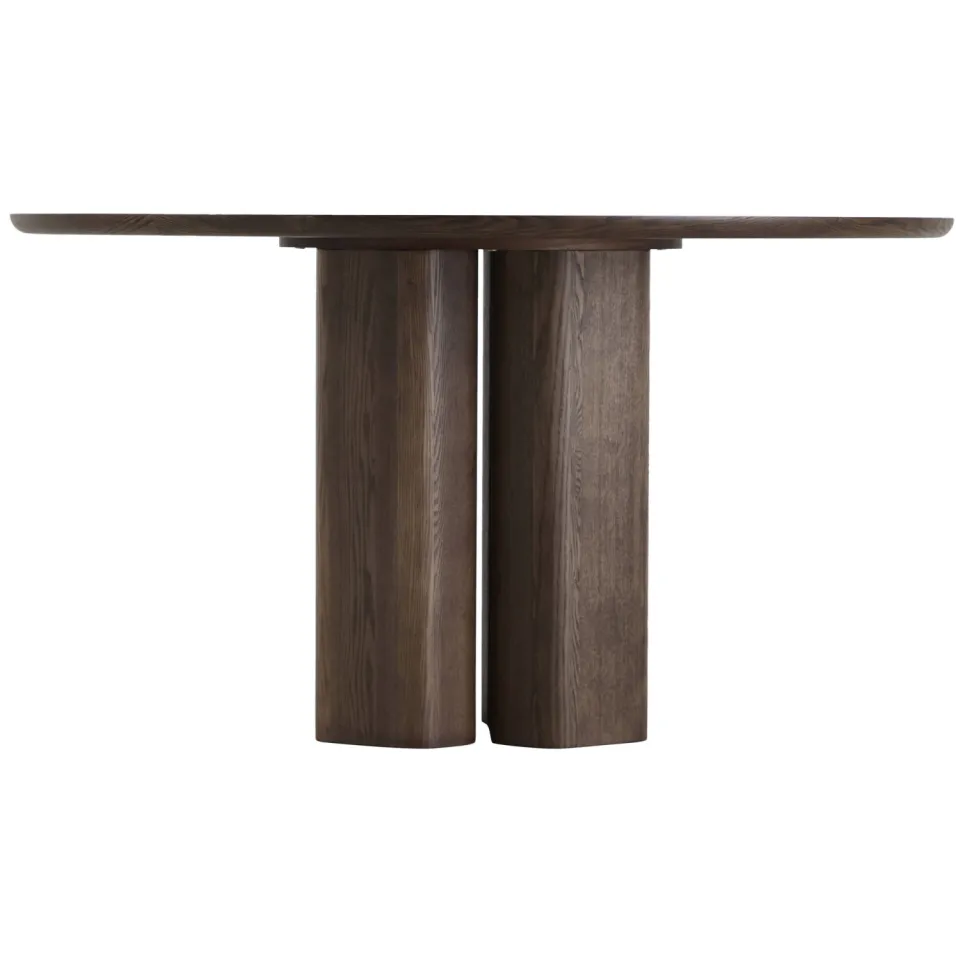 NOUS Living ronde houten eettafel Hexan Ø140 cm - donkerbruin Chocolate