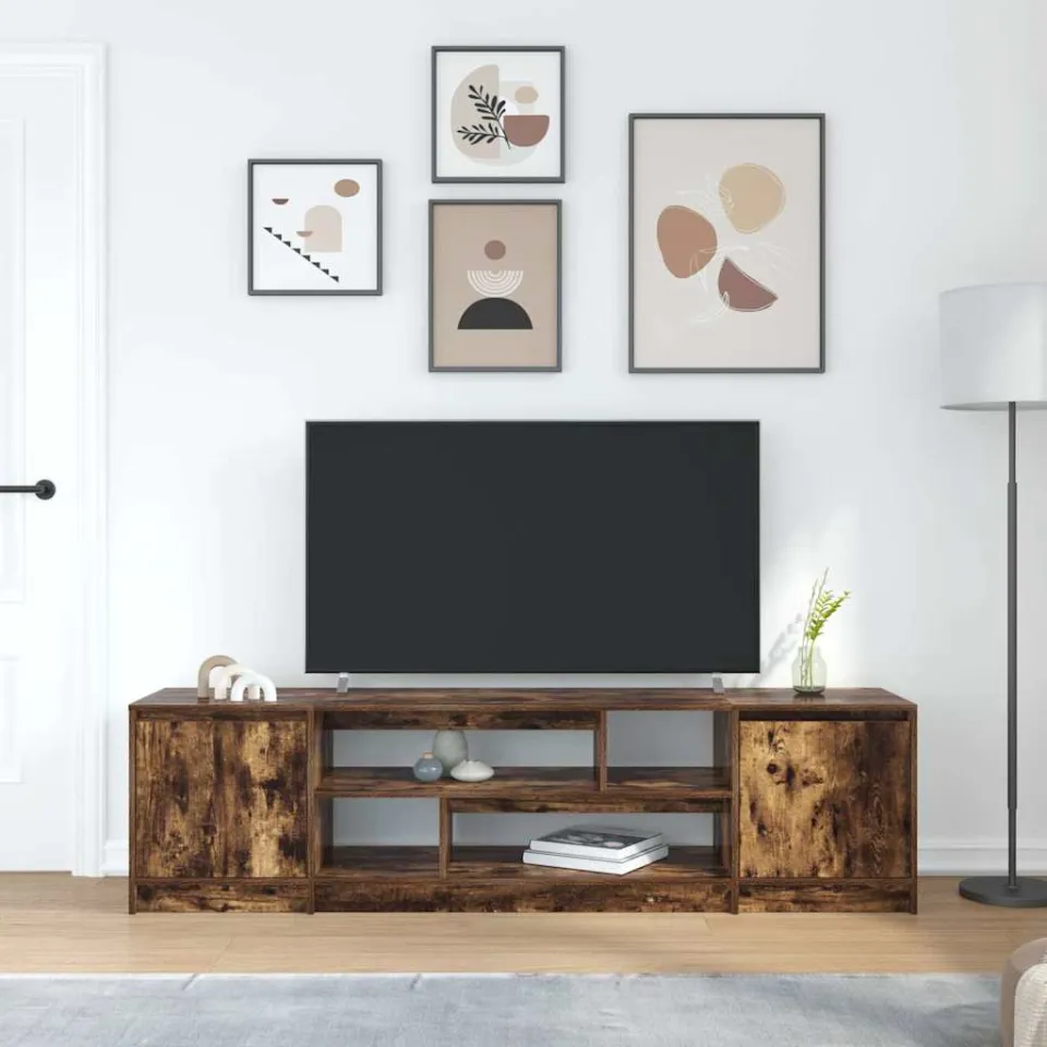 vidaXL Tv-meubel 188,5x41x50 cm spaanplaat gerookt eikenkleurig, foto 2