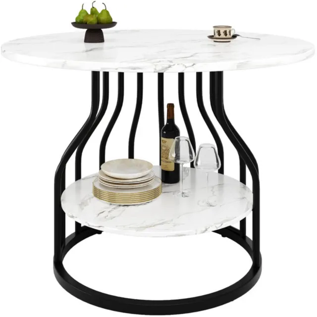 ONEShop Ronde eettafel marmer wit marmerlook
