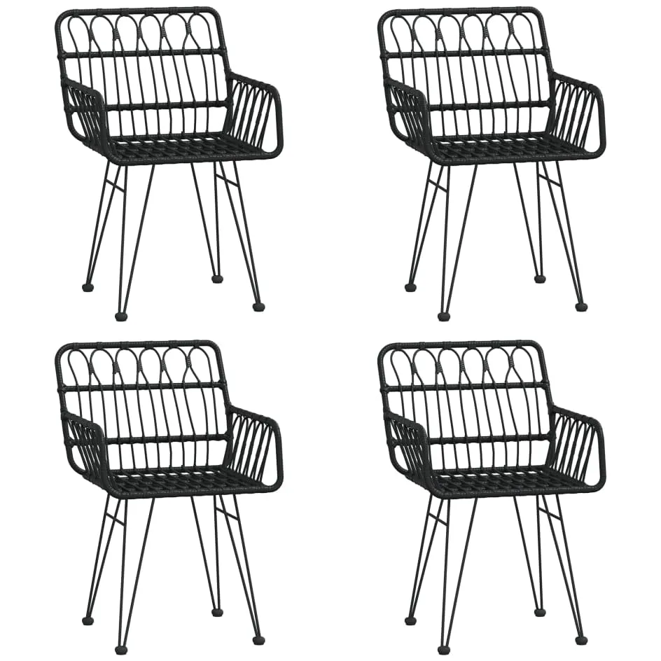 vidaXL 5-delige Tuinset poly rattan zwart, foto 3