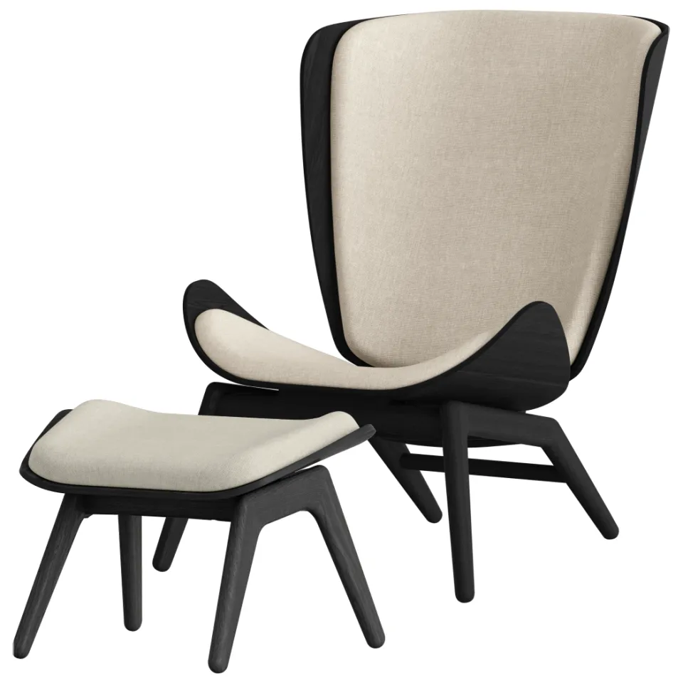 Umage The Reader Ottoman houten voetenbank zwart - White sands, foto 2