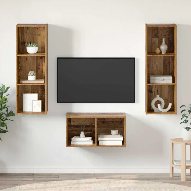 vidaXL Tv-meubelset 37 x 37 x 107 cm Oud Hout bruin