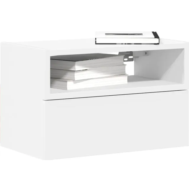 vidaXL Nachtkastje wandgemonteerd 45x26x28,5 cm wit