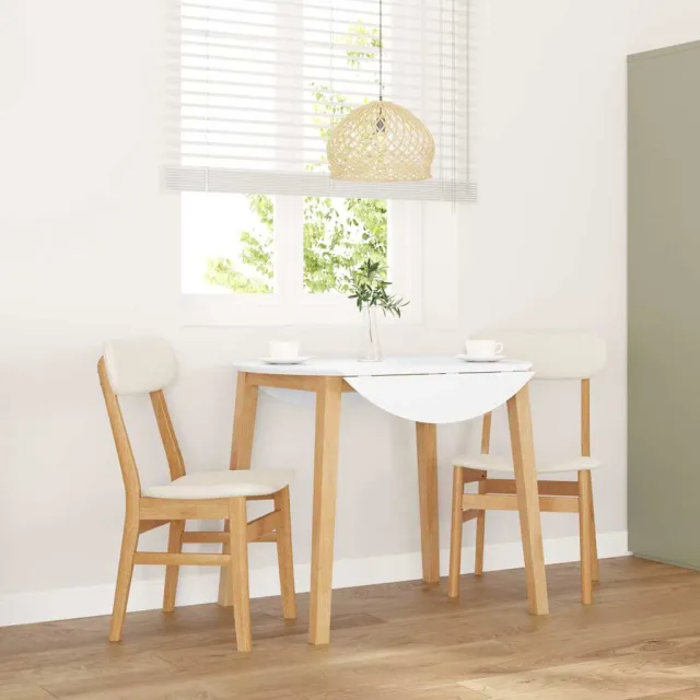 vidaXL Eetkamerstoelen met kussens 2 st massief hout rubber Bruin
