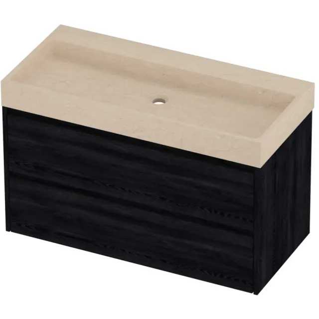 Proline Evoli Badmeubelset Hardsteen Loft 100x46x62 cm Sand Stone Black Oak