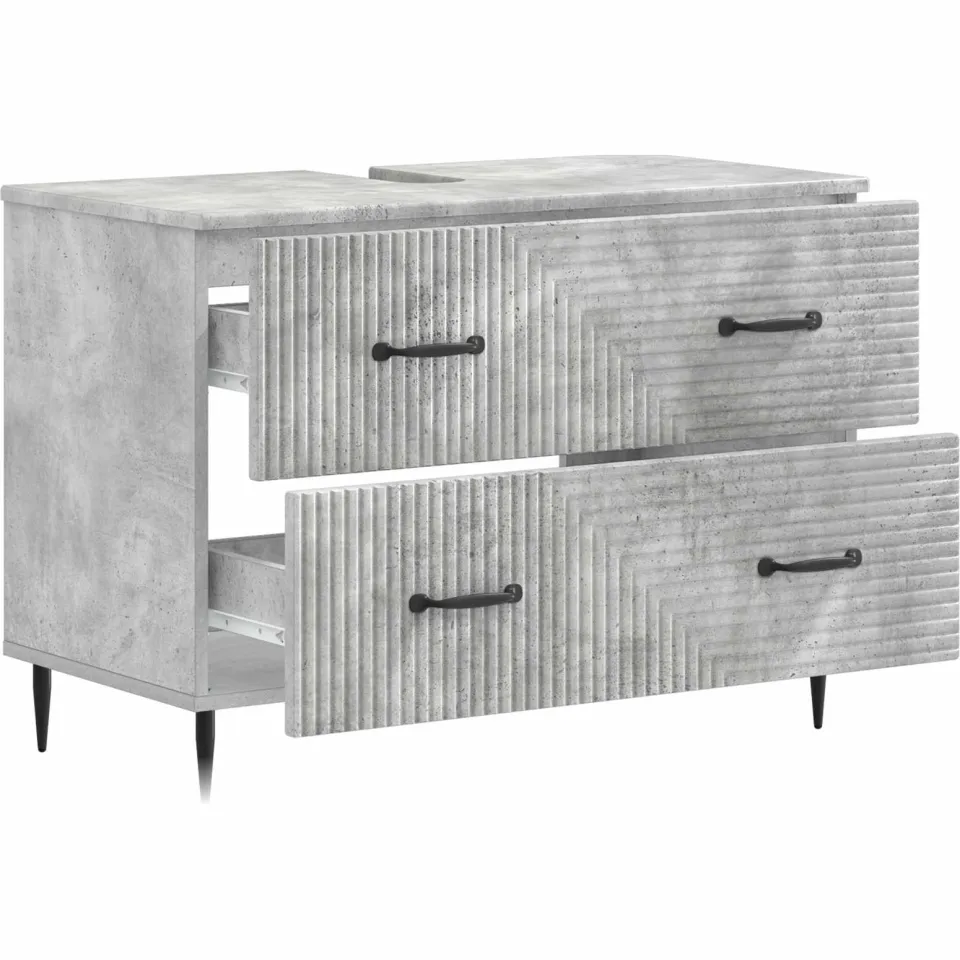 vidaXL Badkamer wastafelkast HAARLEM Betongrijs 82 x 41 x 58,5 cm