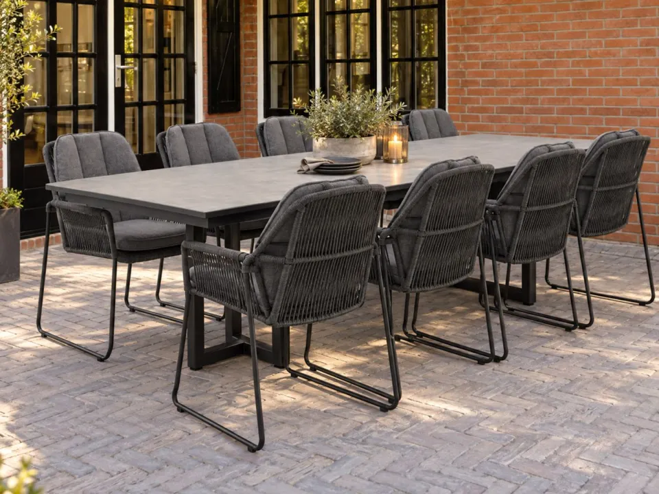 Tierra Outdoor Rivera/Naro 280cm dining tuinset 9-delig grijs, foto 5
