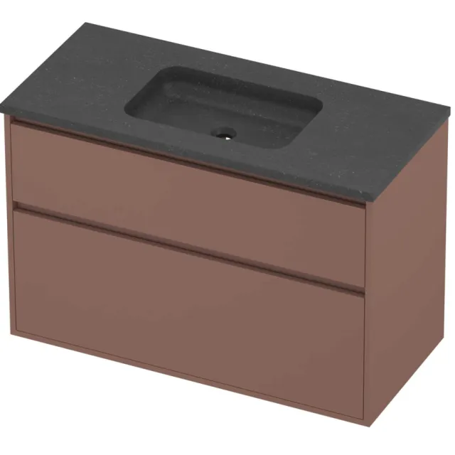 Proline Rollo Badmeubelset Hardsteen Elegant Midden 100x46x67 cm Blue Stone Beauty Blush Rosé Goud