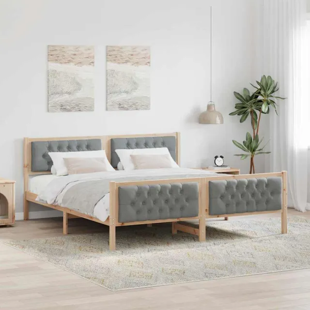 vidaXL Bedframe Lichtgrijs 180 x 200 cm Massief grenenhout Bruin