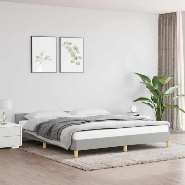 vidaXL Bedframe zonder matras stof lichtgrijs 160x200 cm