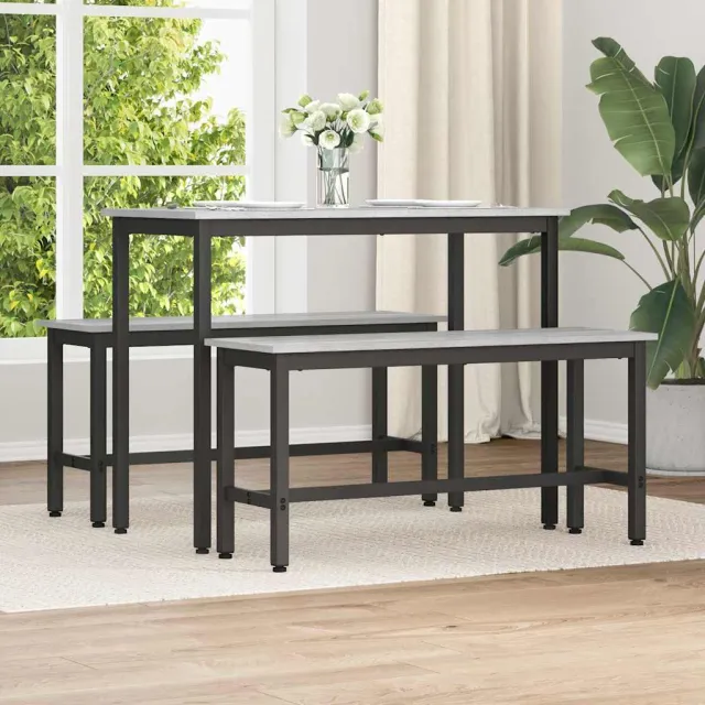 vidaXL Eetbank Grijs Sonoma 100 x 32,5 x 48,5 cm
