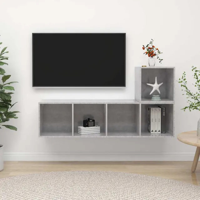 vidaXL 2-delige Tv-meubelset bewerkt hout betongrijs grijs, foto 2