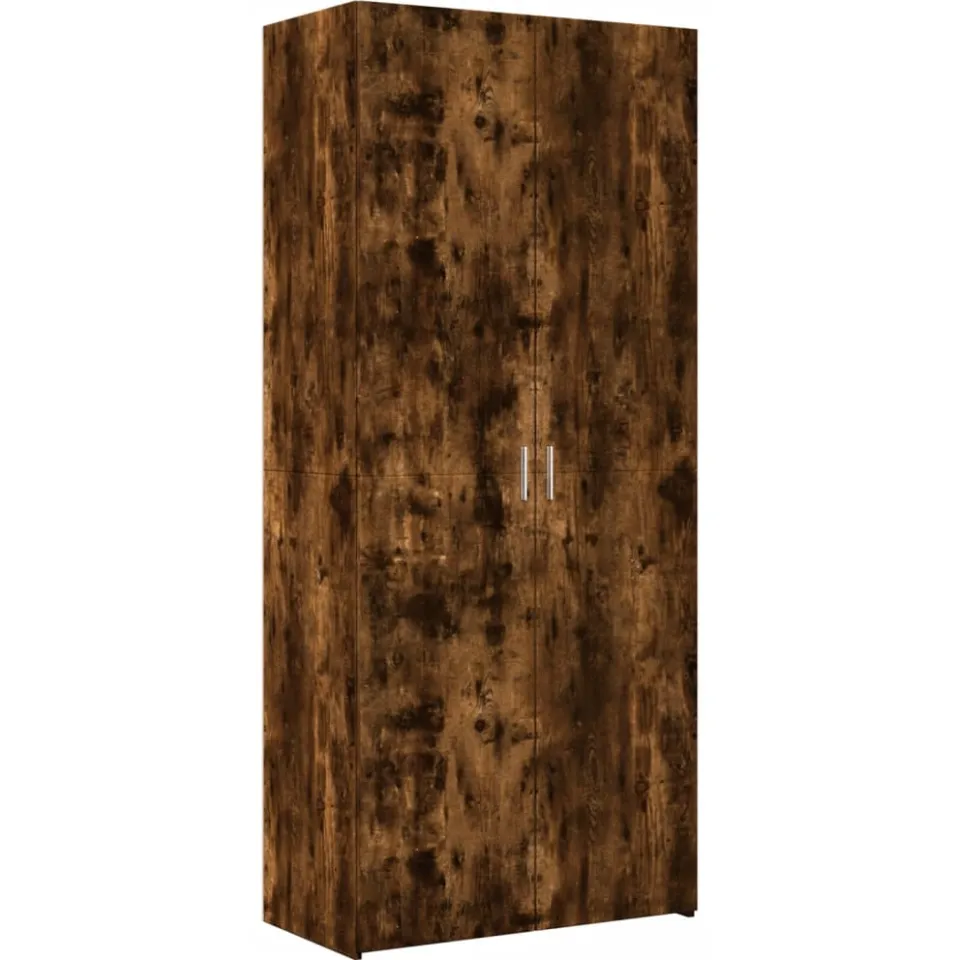 vidaXL Hoge kast 80x42,5x249 cm bewerkt hout gerookt eikenkleurig Bruin