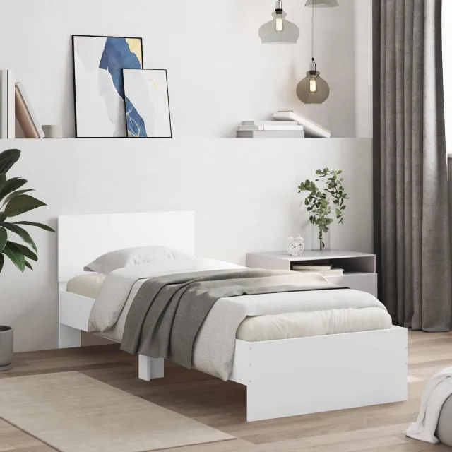 vidaXL Bedframe Wit 80 x 200 cm Bewerkt hout