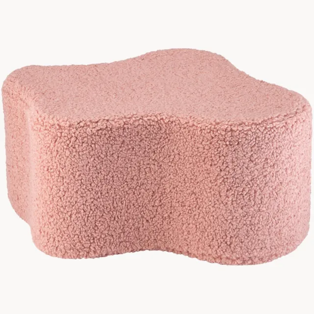Wigiwama Handgemaakte teddy poef Cloud Dieproze, Roze