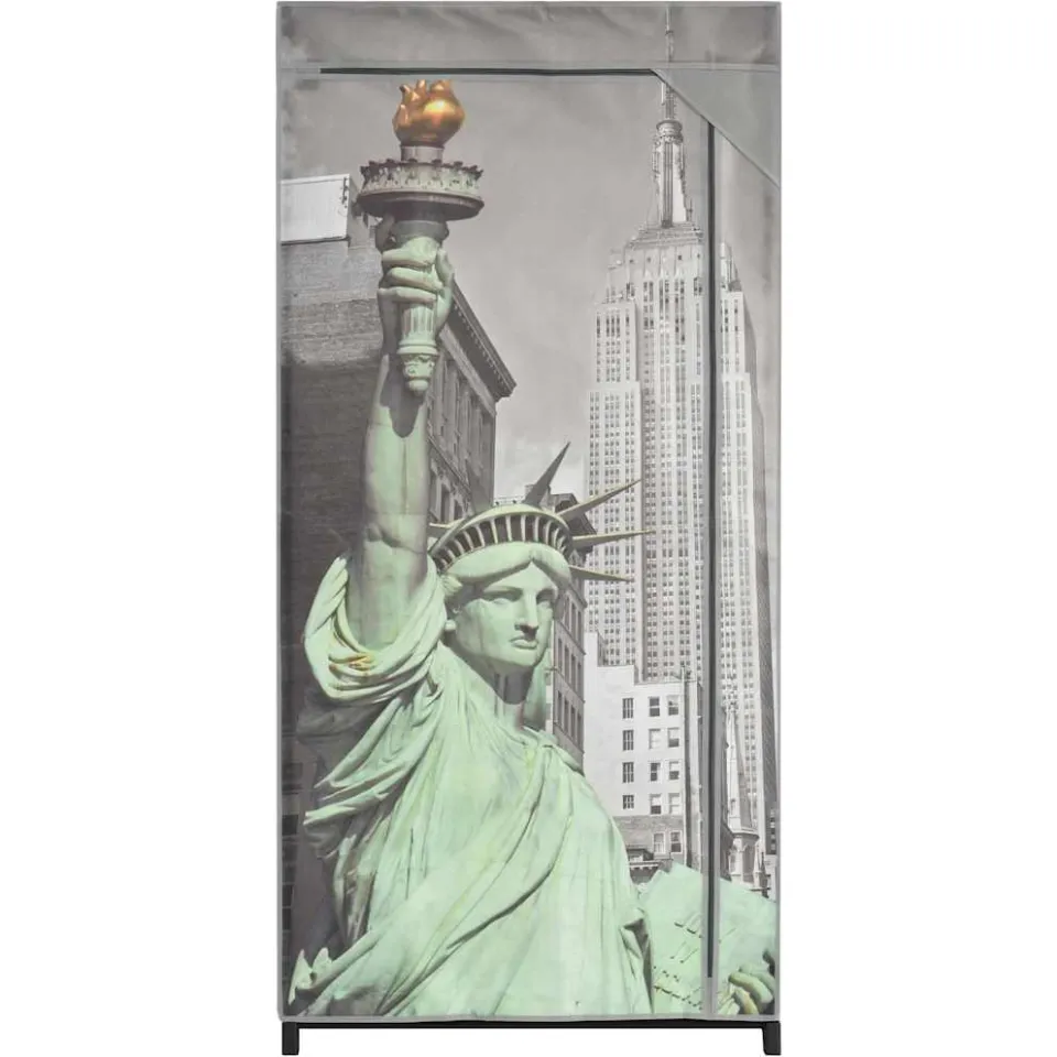 vidaXL Kledingkast New York 75x45x160 cm stof grijs, foto 3