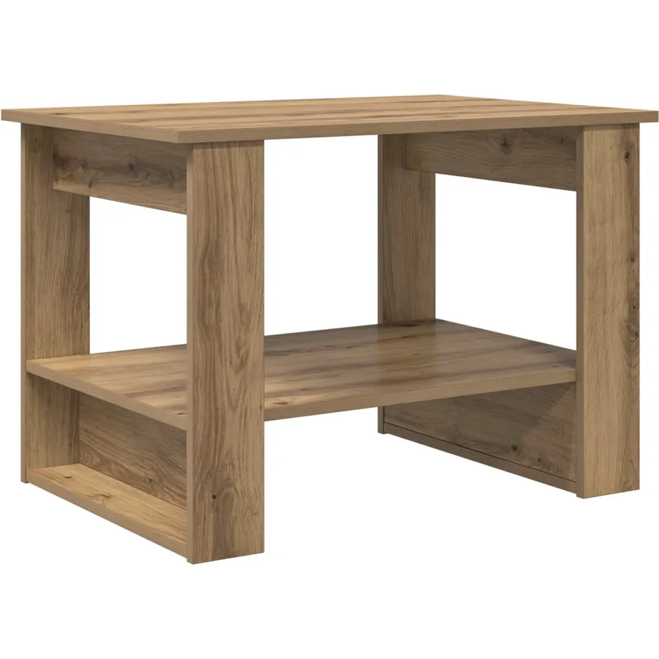 vidaXL Salontafel Artisan Eiken 72 x 50 x 50 cm Bewerkt hout, foto 3