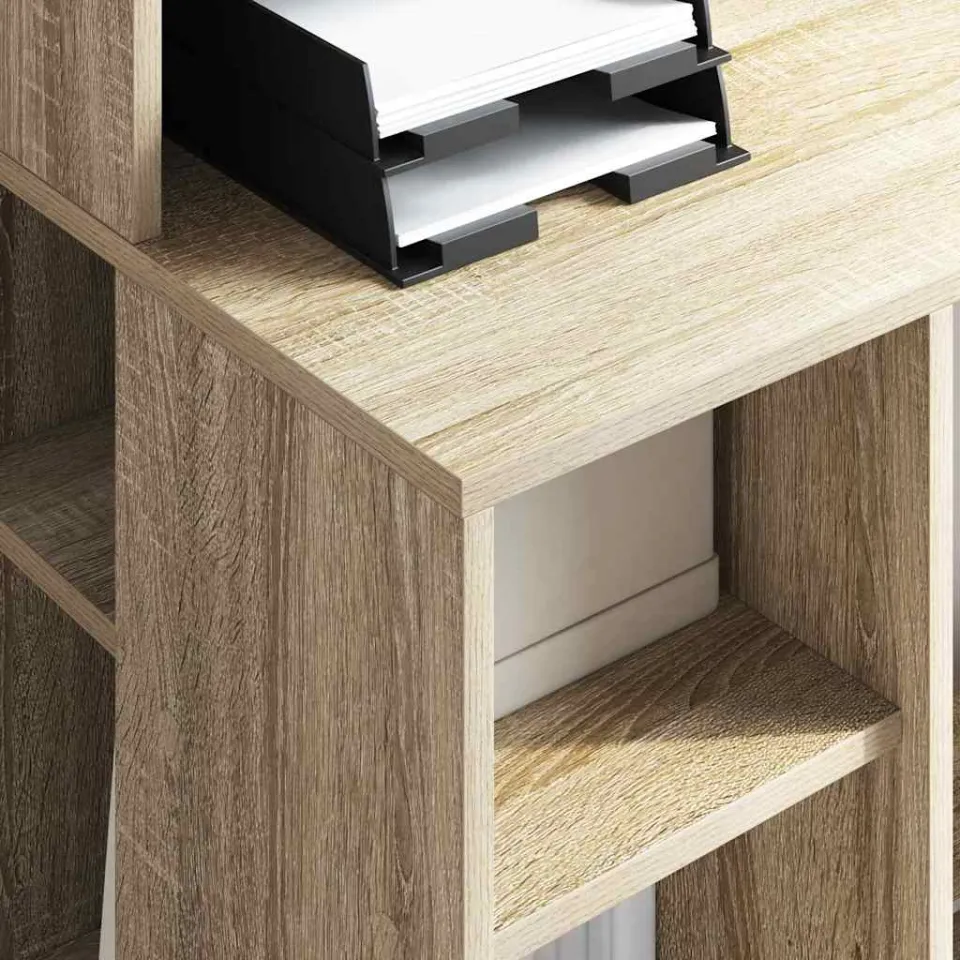 vidaXL Bureau Sonoma Eiken 90 x 48 x 101,5 cm Bewerkt hout, foto 3