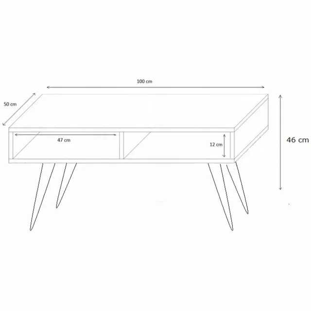 Per La Vita Isla - Salontafel - Antraciet - Beukenhouten poten