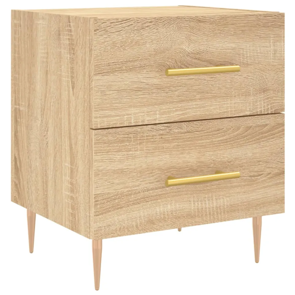 vidaXL Nachtkastje 40x35x47,5 cm bewerkt hout sonoma eikenkleurig, foto 3