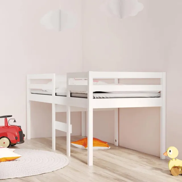 vidaXL Hoogslaper massief grenenhout wit 90x190 cm