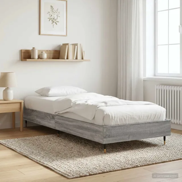 vidaXL Bedframe Grijs Sonoma 80 x 200 cm Bewerkt hout